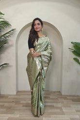 Mushro Satin Silk Leheriya Weaving Design Saree
